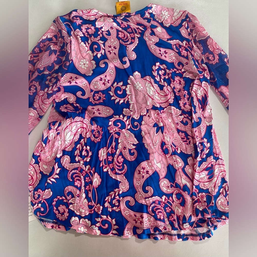 NEW Petite SIze Ruby Rd. Petite Bright Knit Top 3/4 Sleeve Metallic Multi $60 - Picture 8 of 8